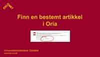 Link til Finne artikkel i Oria