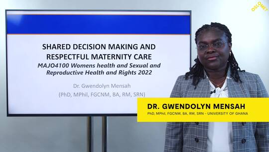 Link til Shared decision making and respectuful Maternity Care